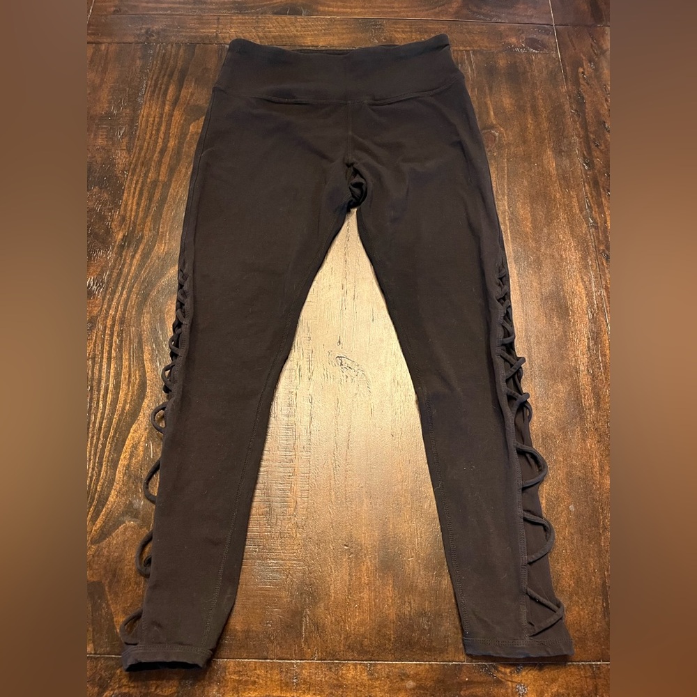 Calvin Klein Black Leggings with Side Lace Detail